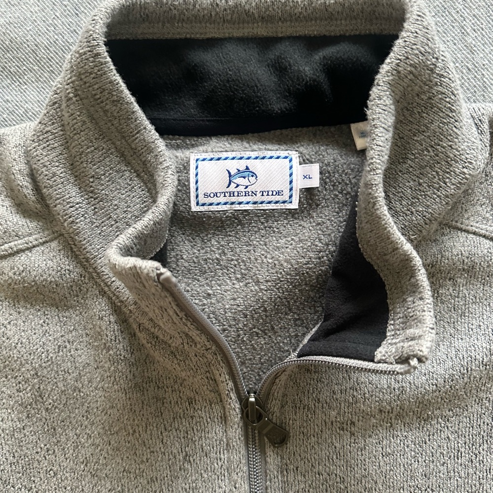 Southern Tide Heather Gray Zip Pullover